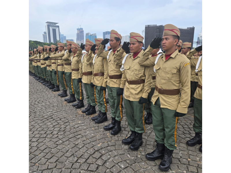 Siswa/i SMK Gutama ikut serta dalam Pasukan Parade HUT TNI K
