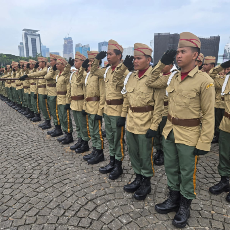 Siswa/i SMK Gutama ikut serta dalam Pasukan Parade HUT TNI Ke-80 di Monas