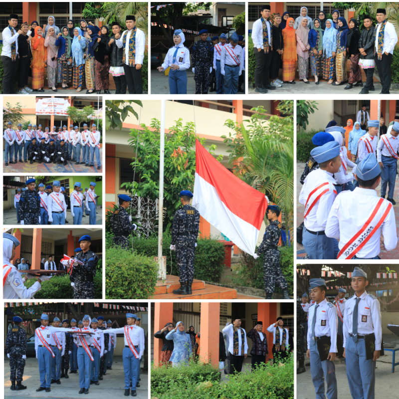 Siswa/i SMK Gutama Melaksanakan Upacara Pengibaran Bendera dalam rangka Memperingati HUT RI Ke-81